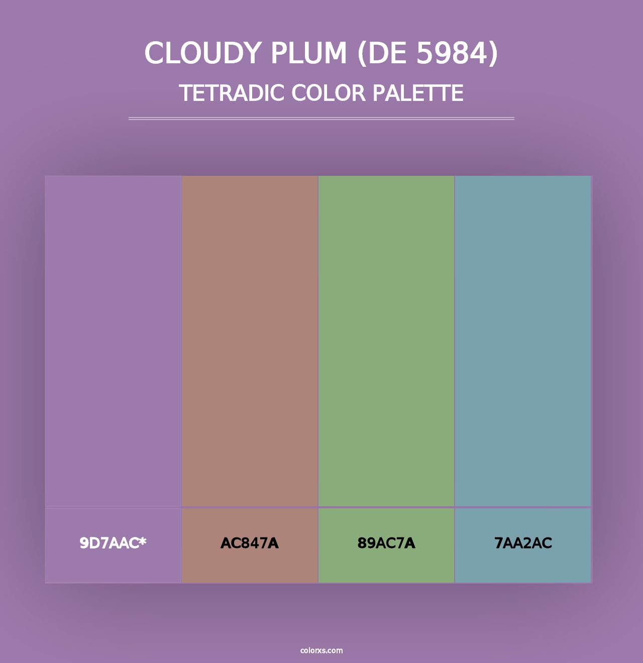 Cloudy Plum (DE 5984) - Tetradic Color Palette