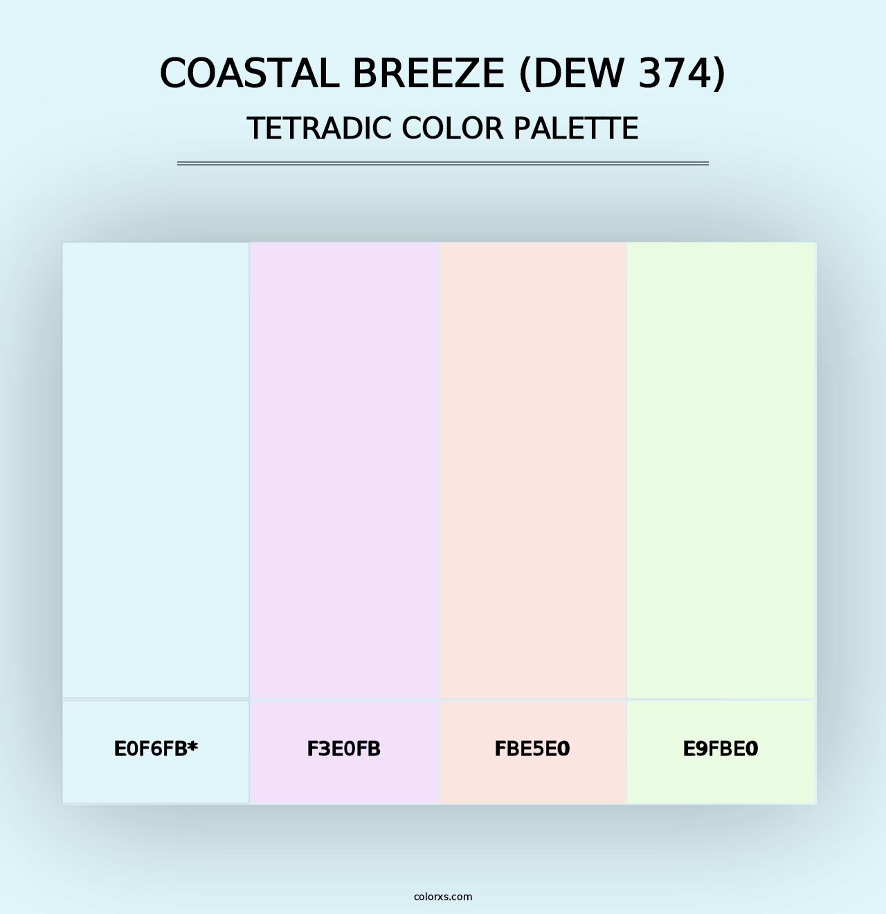 Coastal Breeze (DEW 374) - Tetradic Color Palette