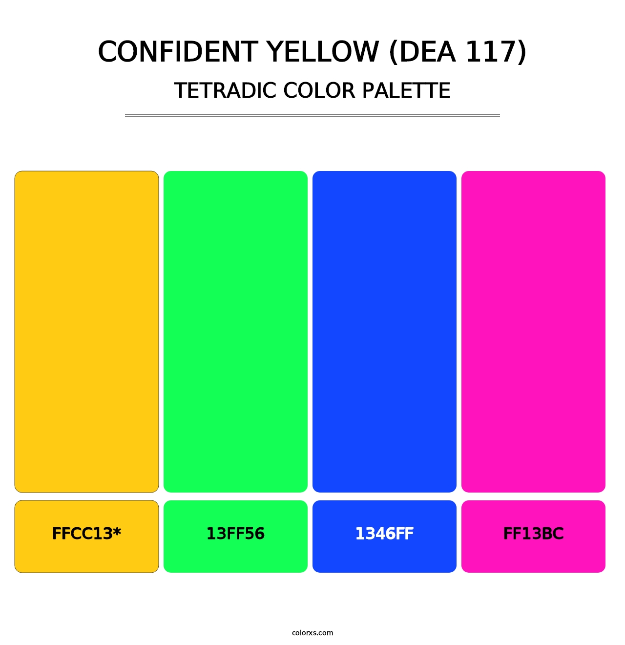 Confident Yellow (DEA 117) - Tetradic Color Palette