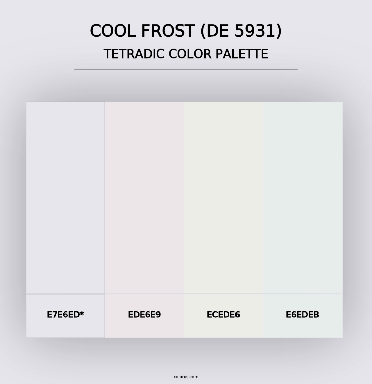 Cool Frost (DE 5931) - Tetradic Color Palette