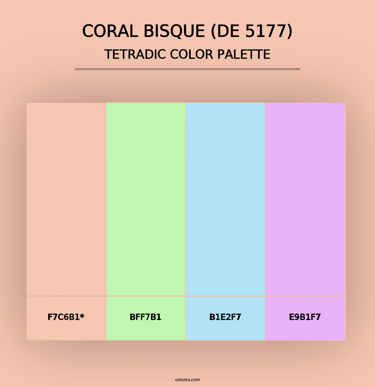 Coral Bisque (DE 5177) - Tetradic Color Palette