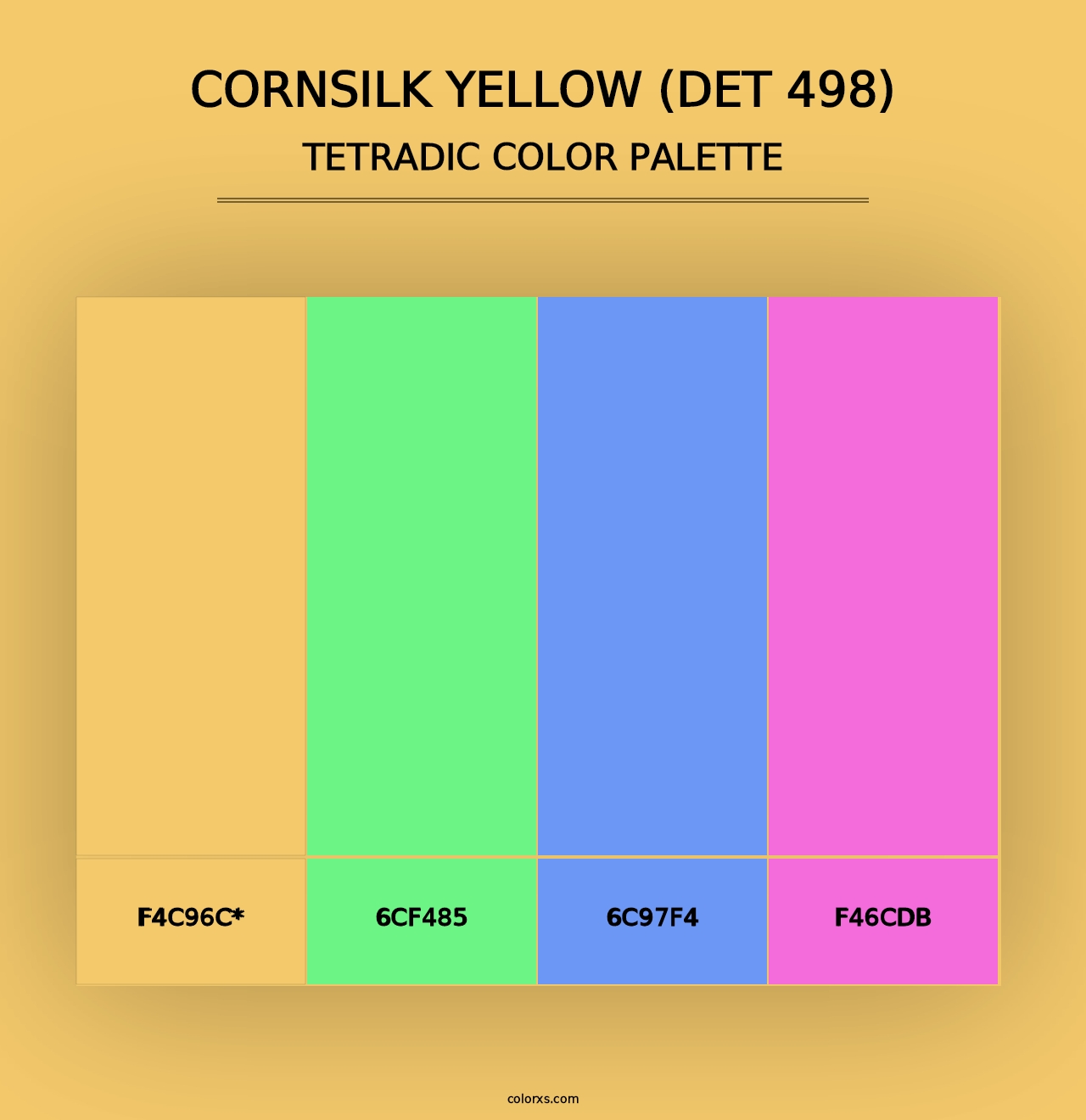 Cornsilk Yellow (DET 498) - Tetradic Color Palette