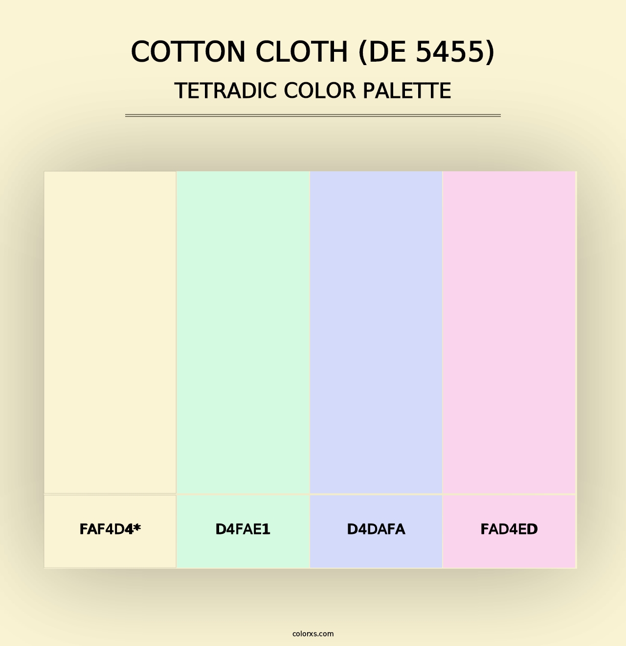 Cotton Cloth (DE 5455) - Tetradic Color Palette