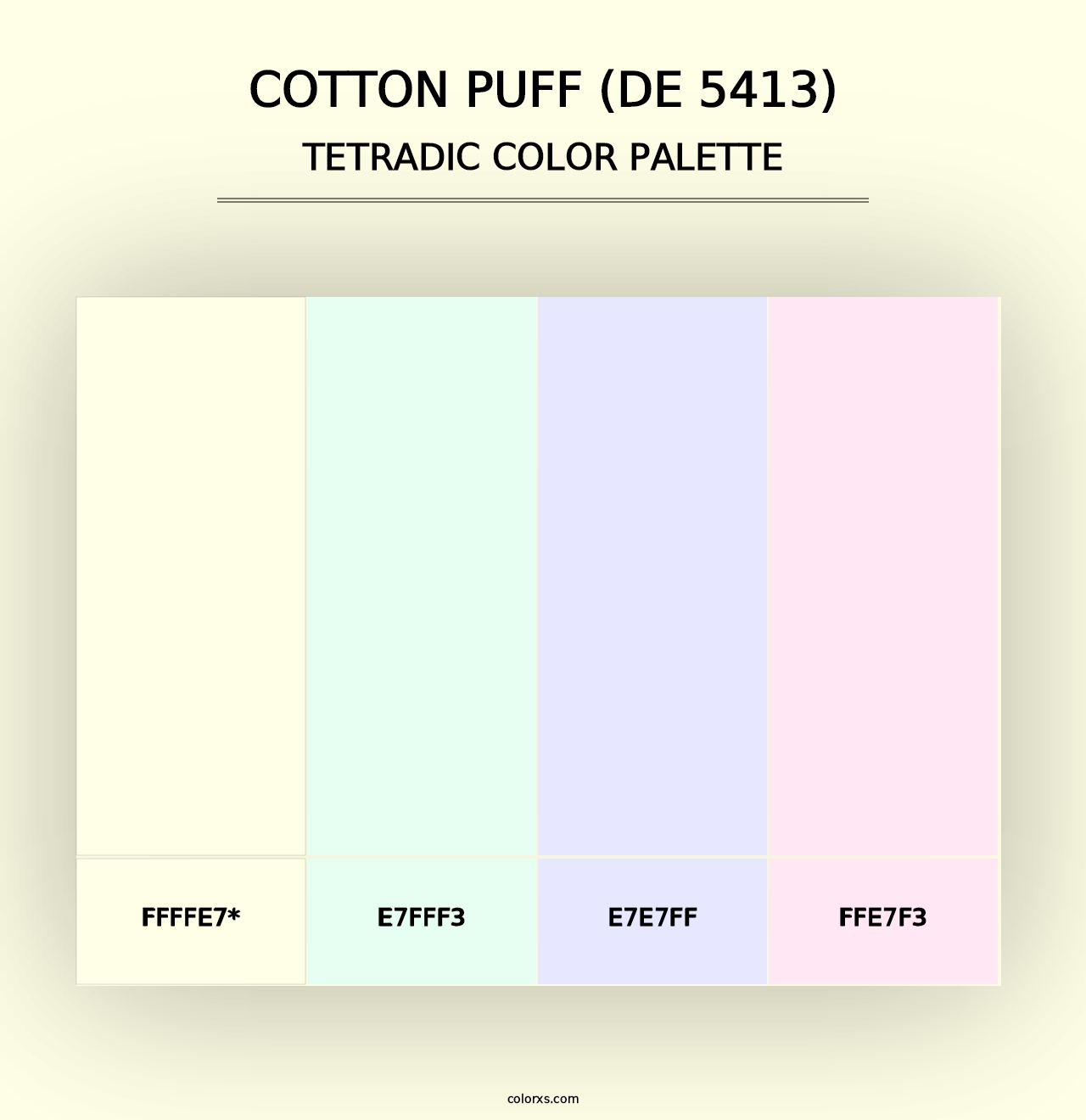 Cotton Puff (DE 5413) - Tetradic Color Palette