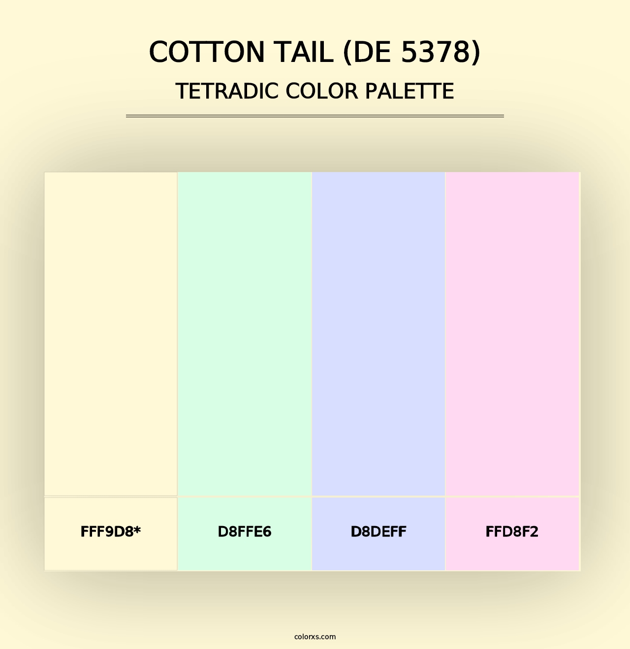 Cotton Tail (DE 5378) - Tetradic Color Palette