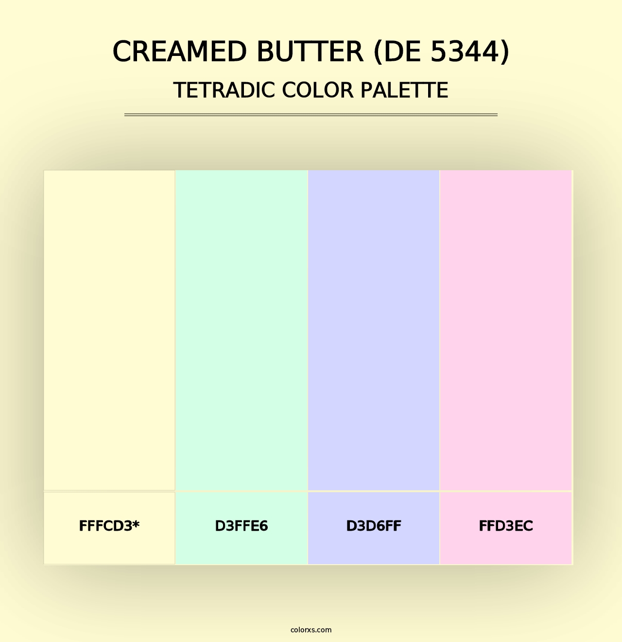 Creamed Butter (DE 5344) - Tetradic Color Palette