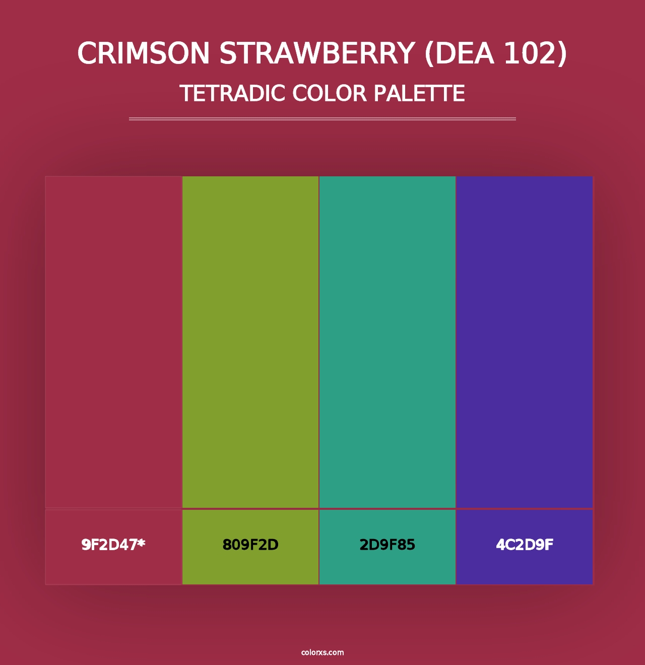 Crimson Strawberry (DEA 102) - Tetradic Color Palette