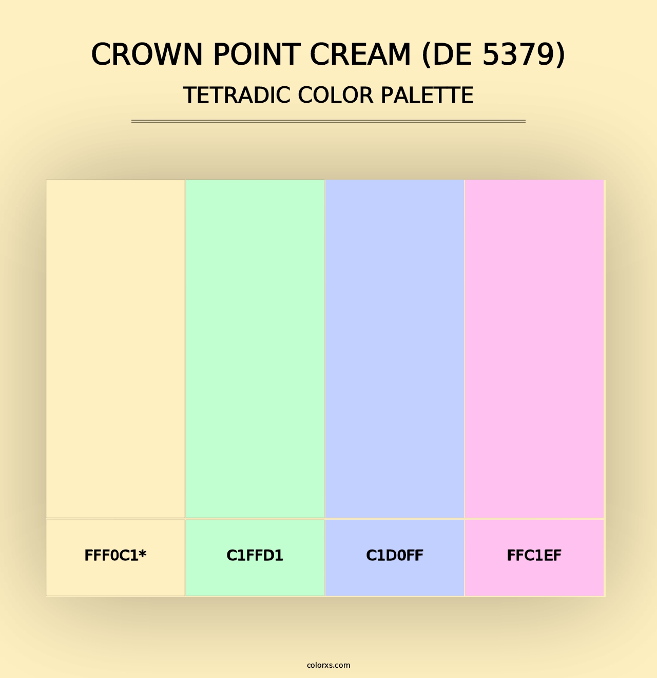 Crown Point Cream (DE 5379) - Tetradic Color Palette