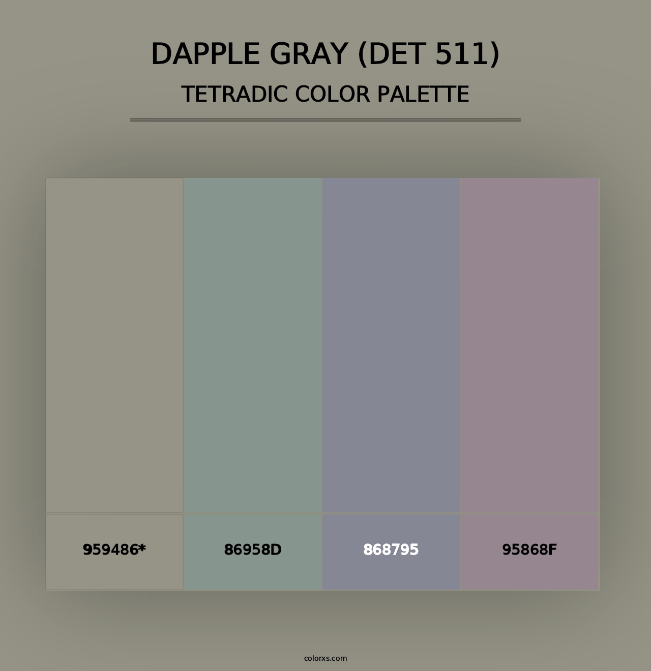 Dapple Gray (DET 511) - Tetradic Color Palette