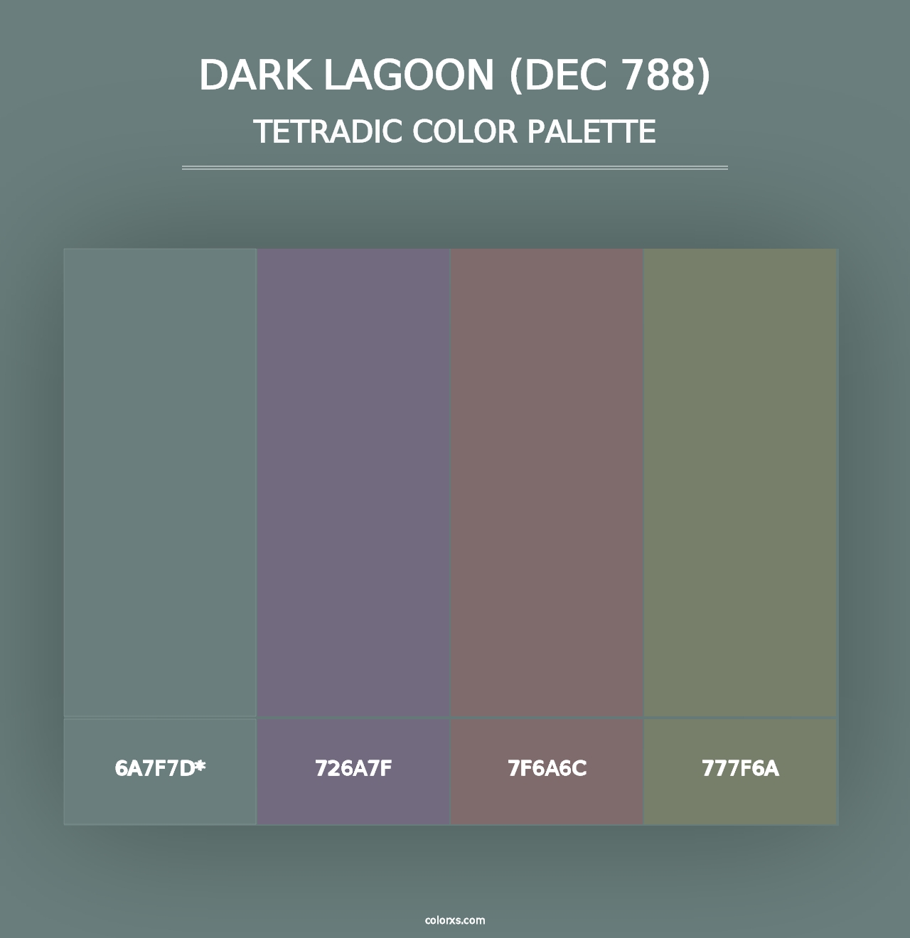 Dark Lagoon (DEC 788) - Tetradic Color Palette