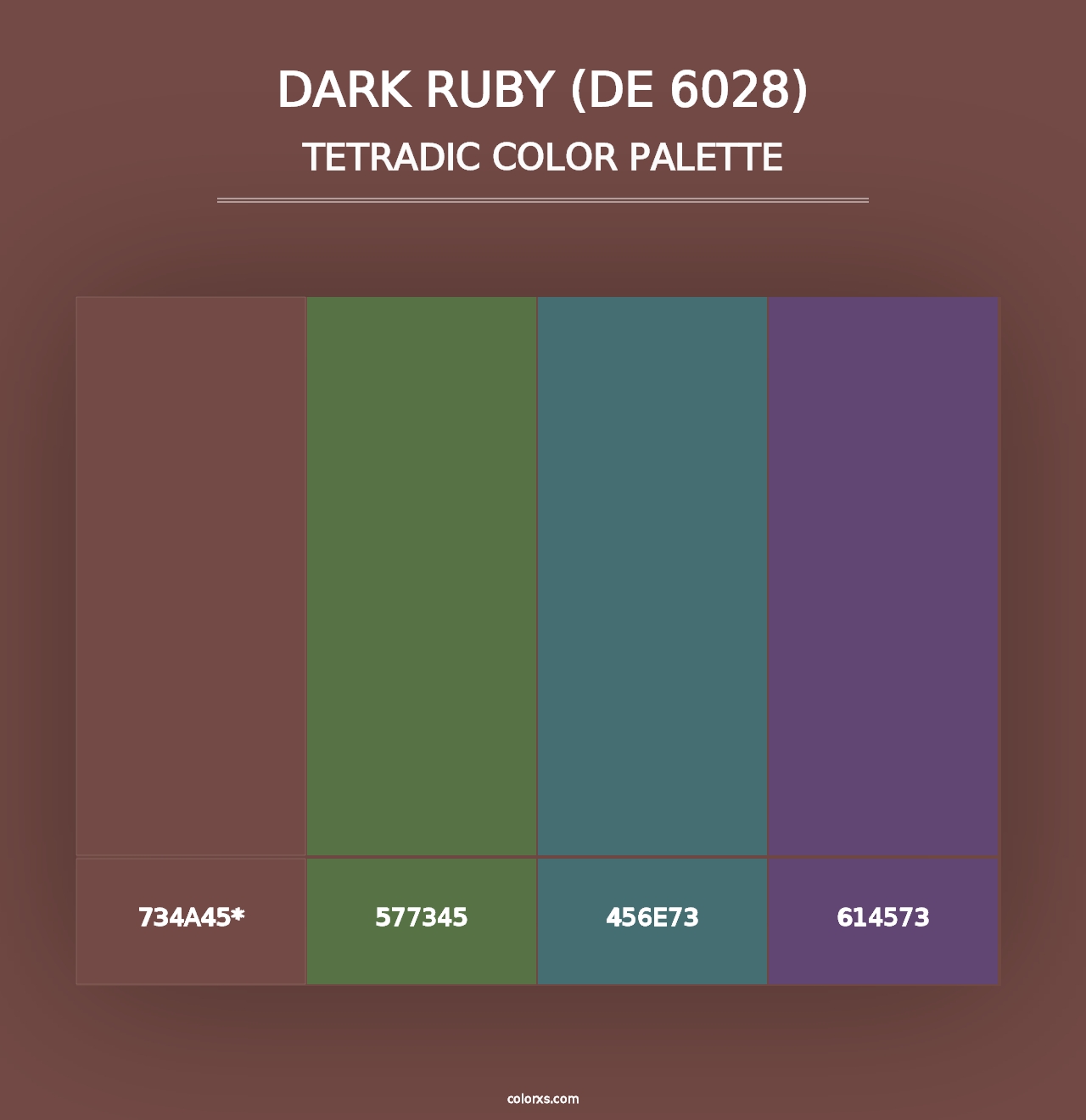 Dark Ruby (DE 6028) - Tetradic Color Palette