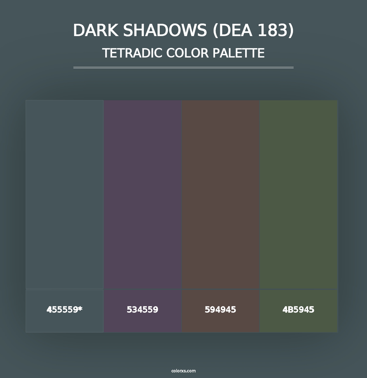 Dark Shadows (DEA 183) - Tetradic Color Palette