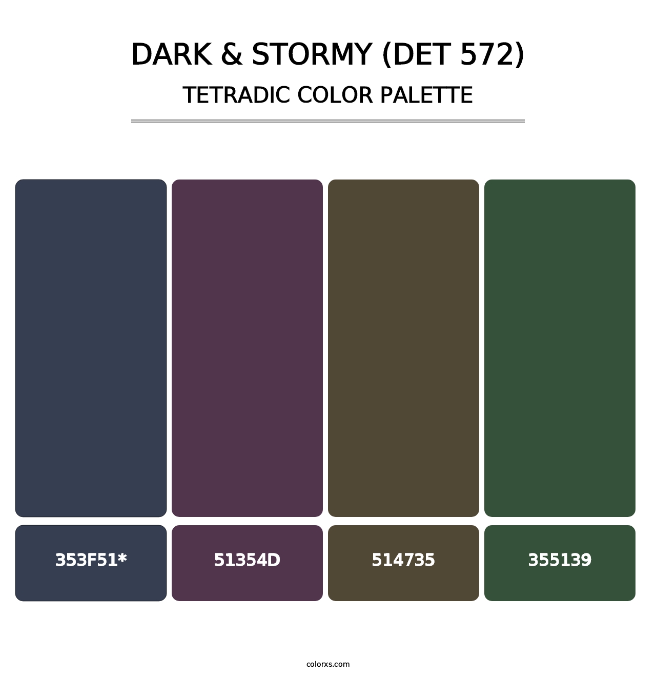 Dark & Stormy (DET 572) - Tetradic Color Palette