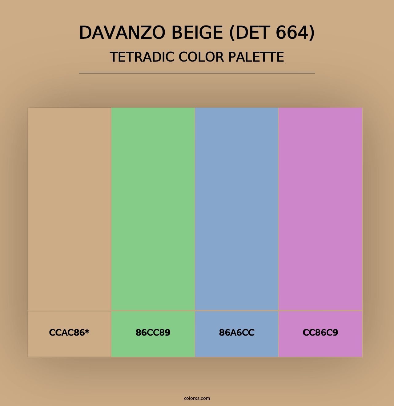 DaVanzo Beige (DET 664) - Tetradic Color Palette