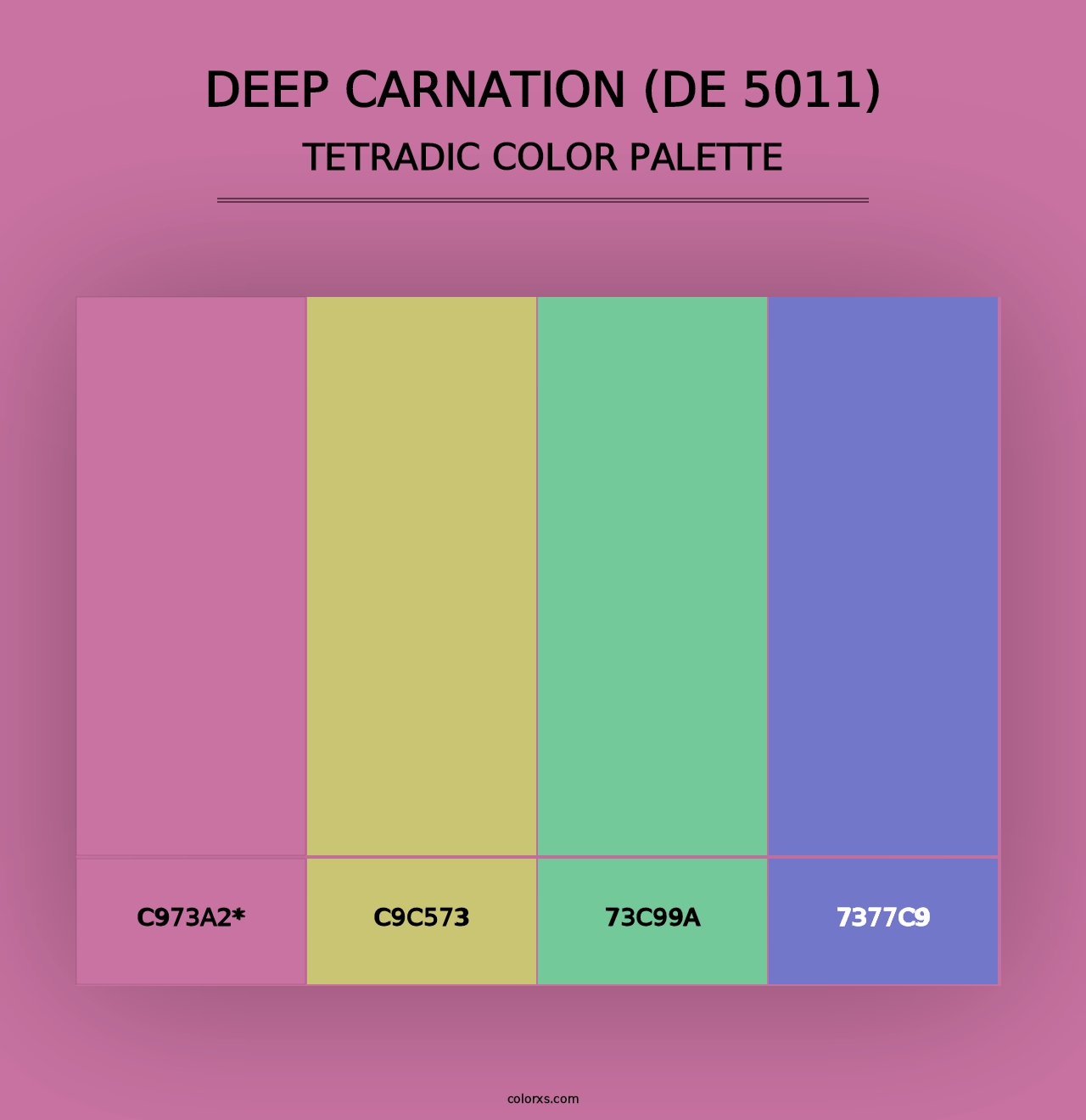 Deep Carnation (DE 5011) - Tetradic Color Palette