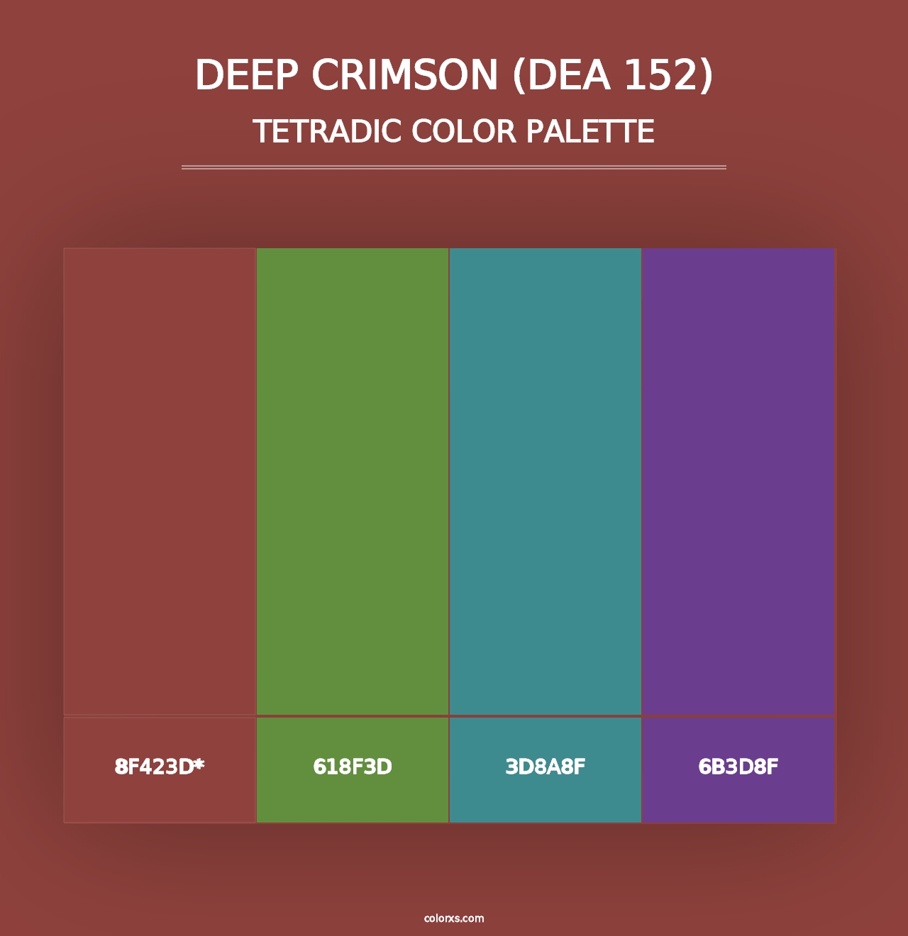 Deep Crimson (DEA 152) - Tetradic Color Palette