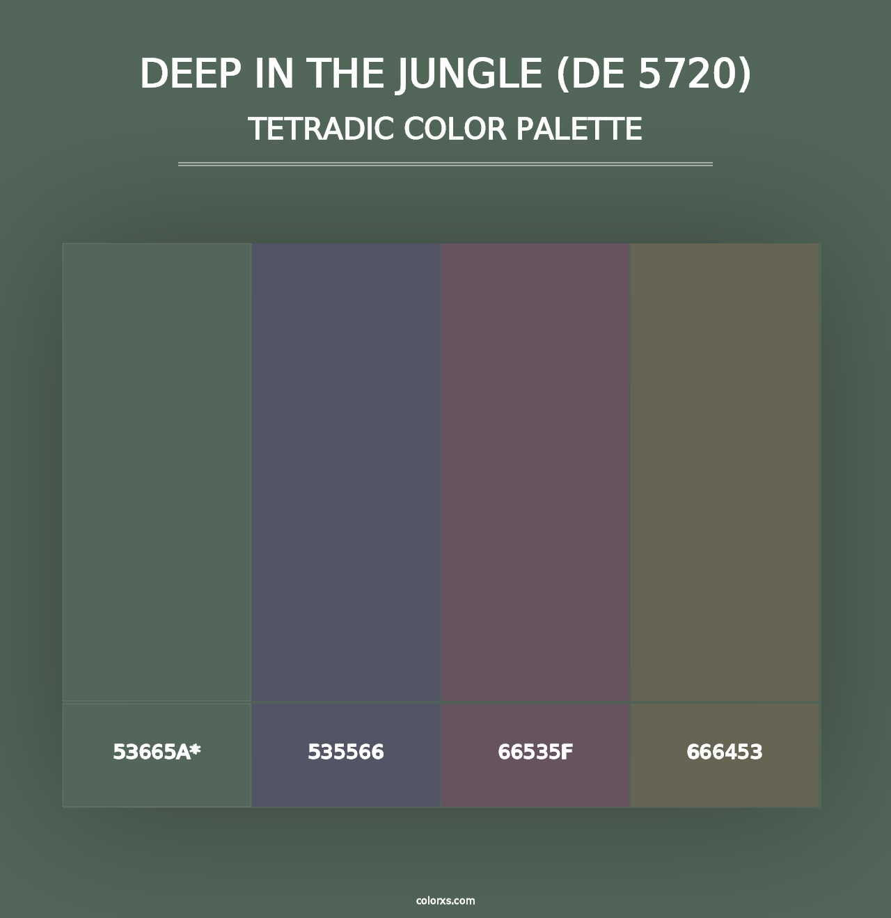 Deep in the Jungle (DE 5720) - Tetradic Color Palette