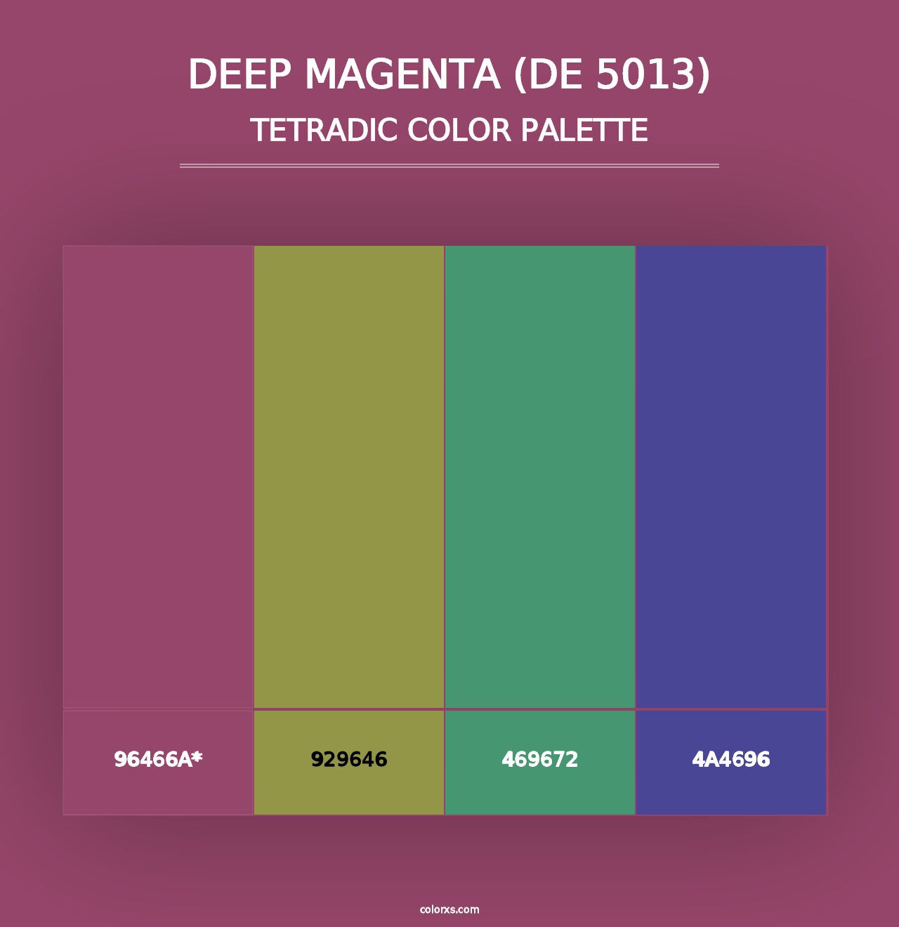 Deep Magenta (DE 5013) - Tetradic Color Palette