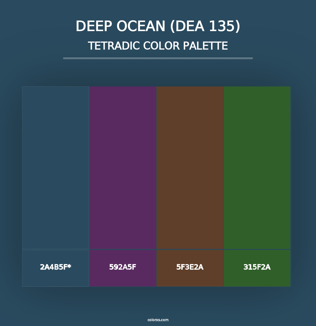 Deep Ocean (DEA 135) - Tetradic Color Palette