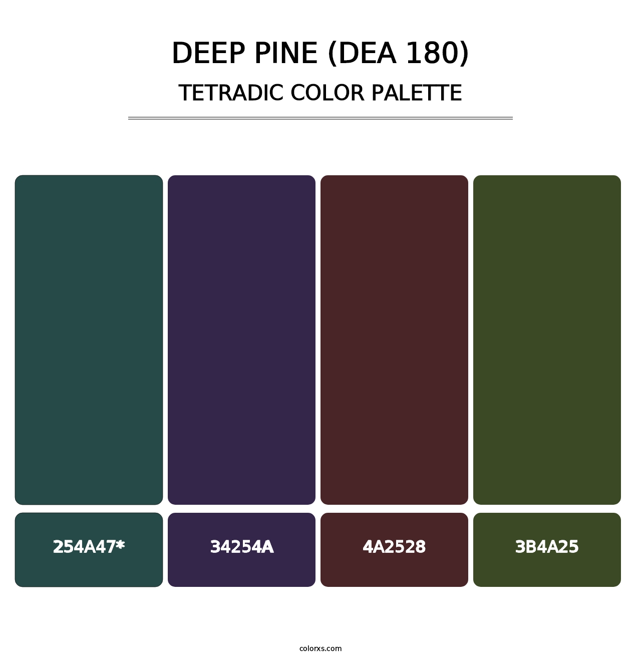 Deep Pine (DEA 180) - Tetradic Color Palette