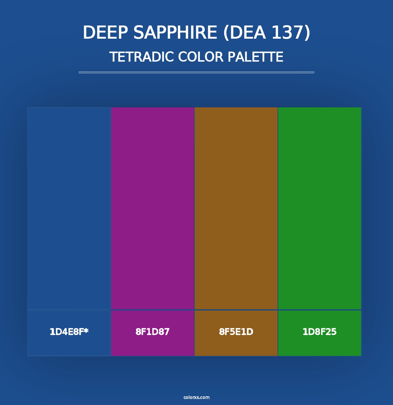 Deep Sapphire (DEA 137) - Tetradic Color Palette