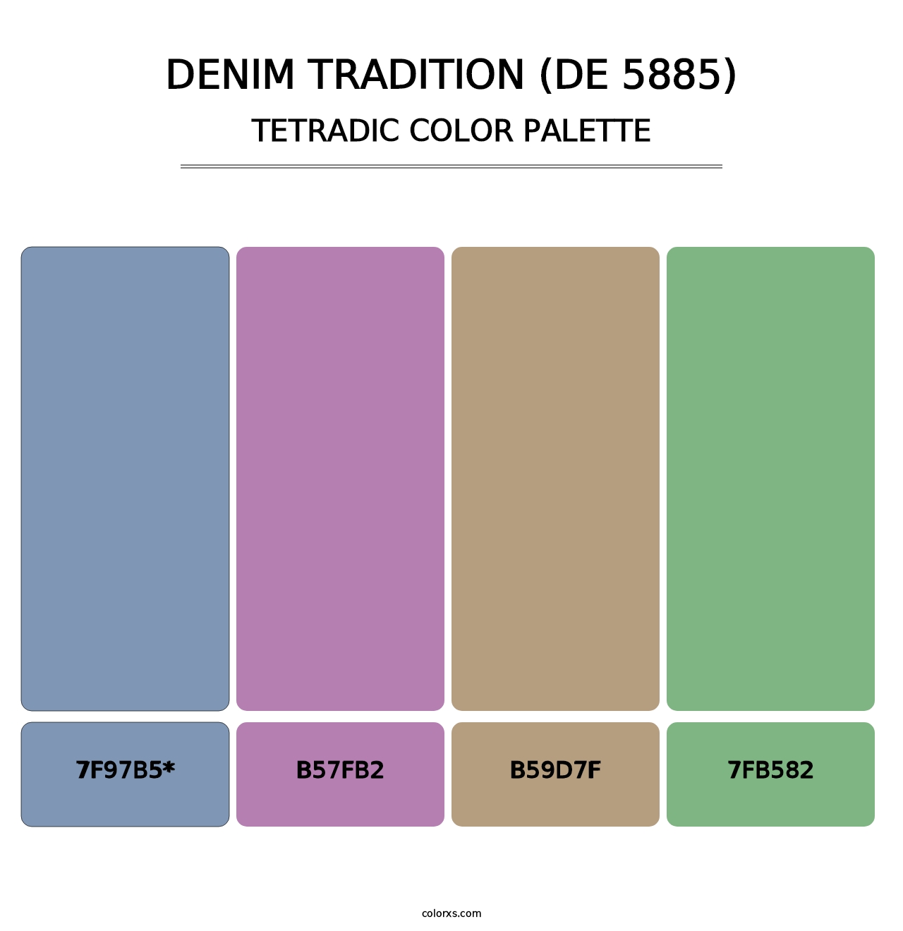 Denim Tradition (DE 5885) - Tetradic Color Palette