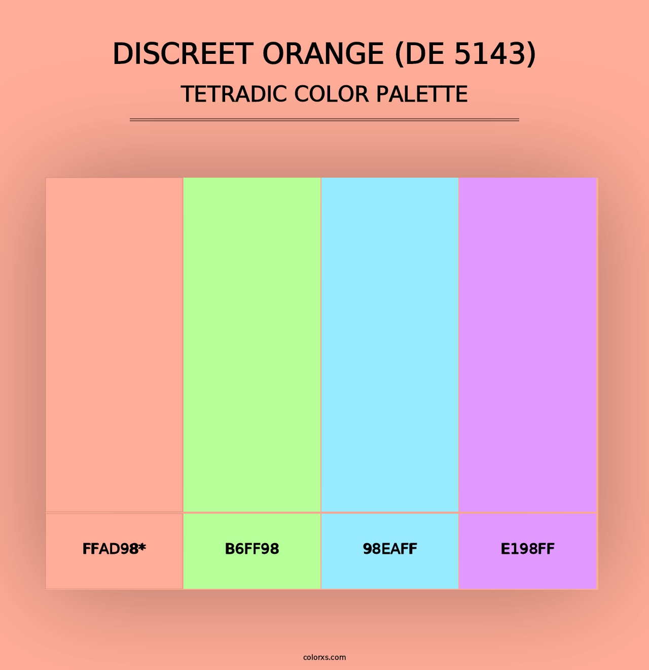 Discreet Orange (DE 5143) - Tetradic Color Palette