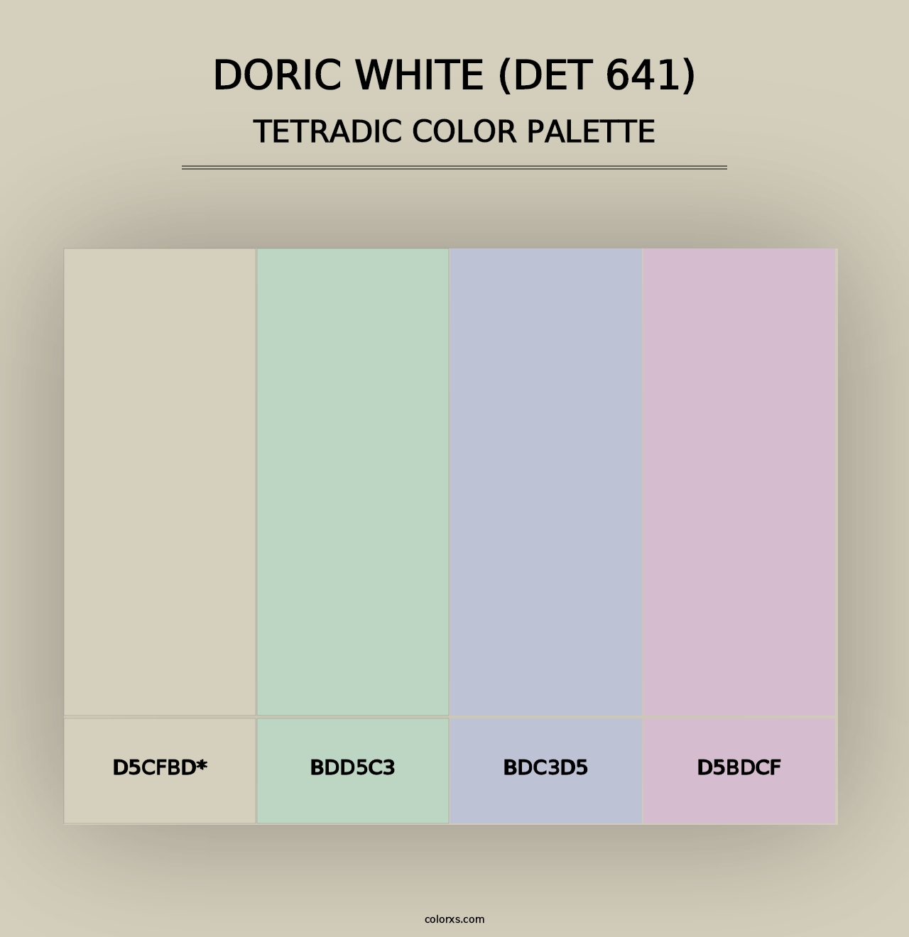 Doric White (DET 641) - Tetradic Color Palette