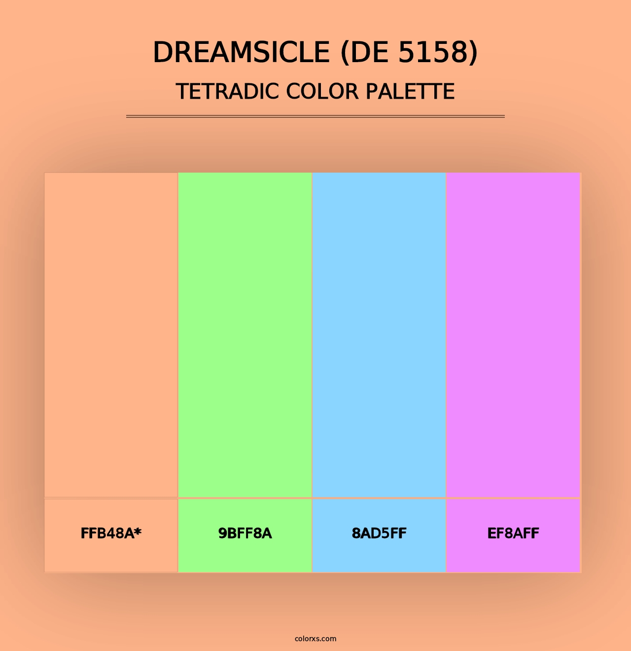 Dreamsicle (DE 5158) - Tetradic Color Palette