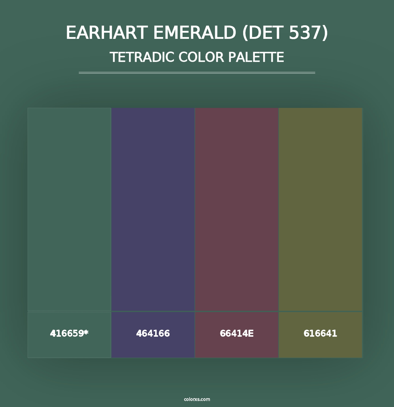 Earhart Emerald (DET 537) - Tetradic Color Palette