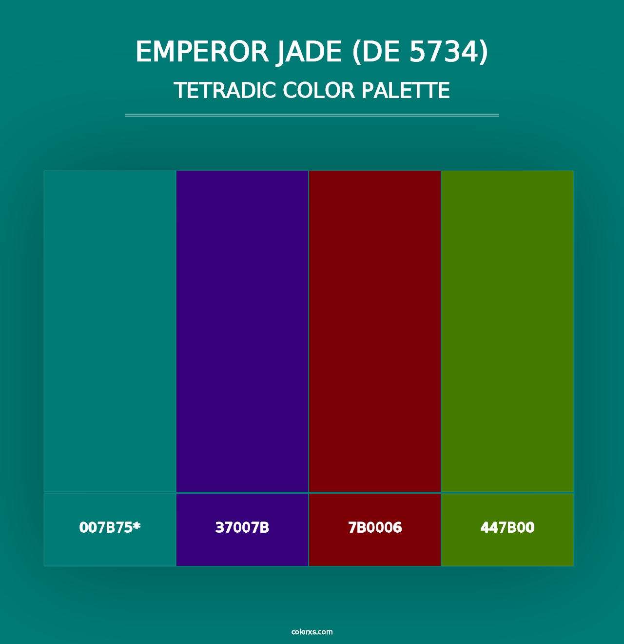 Emperor Jade (DE 5734) - Tetradic Color Palette