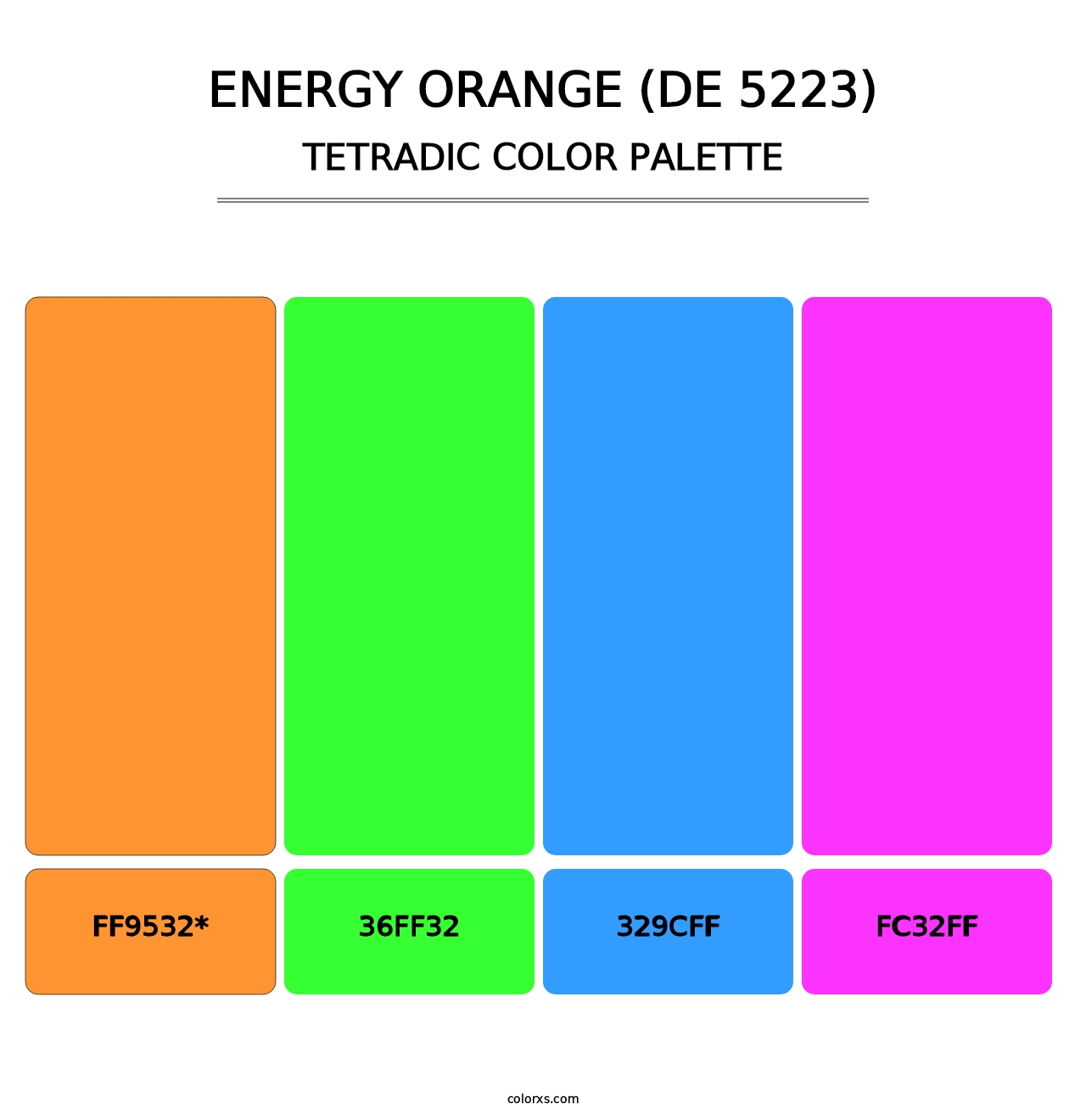 Energy Orange (DE 5223) - Tetradic Color Palette