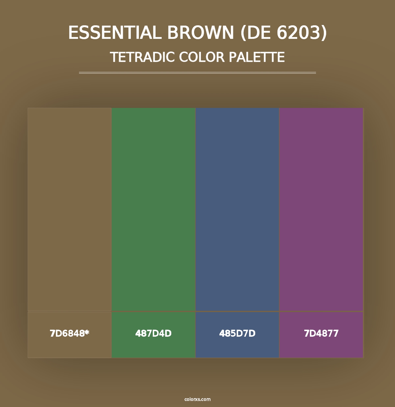 Essential Brown (DE 6203) - Tetradic Color Palette