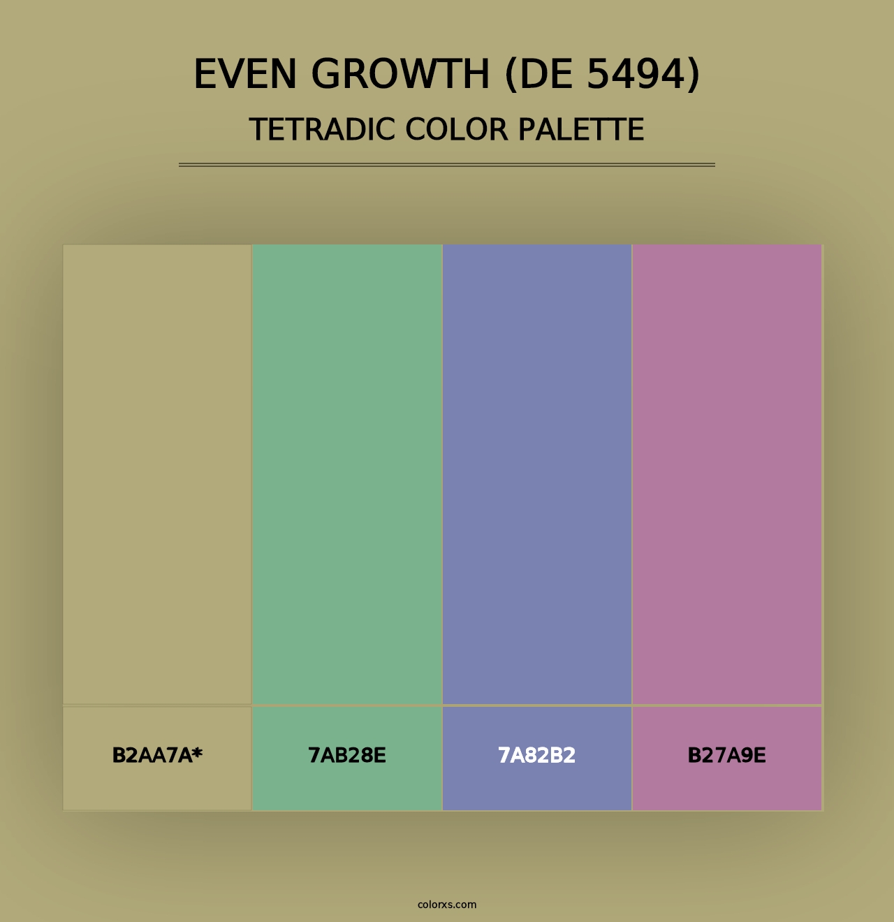 Even Growth (DE 5494) - Tetradic Color Palette