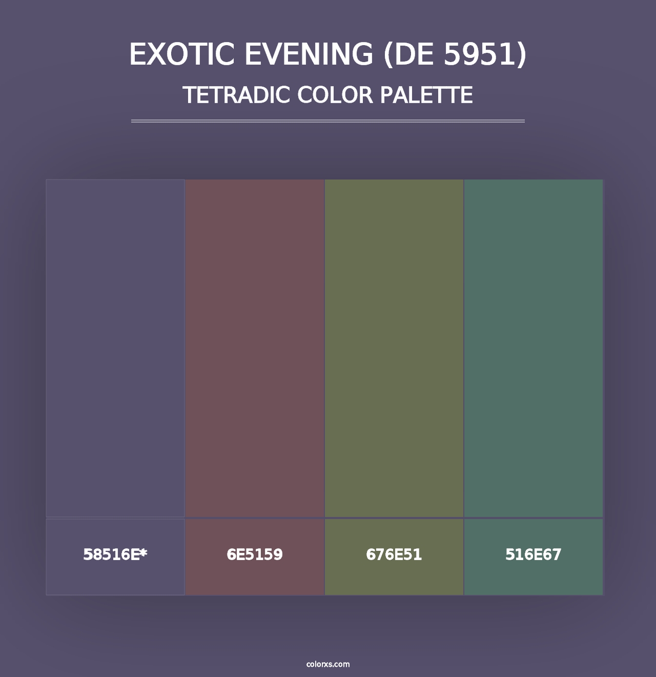 Exotic Evening (DE 5951) - Tetradic Color Palette