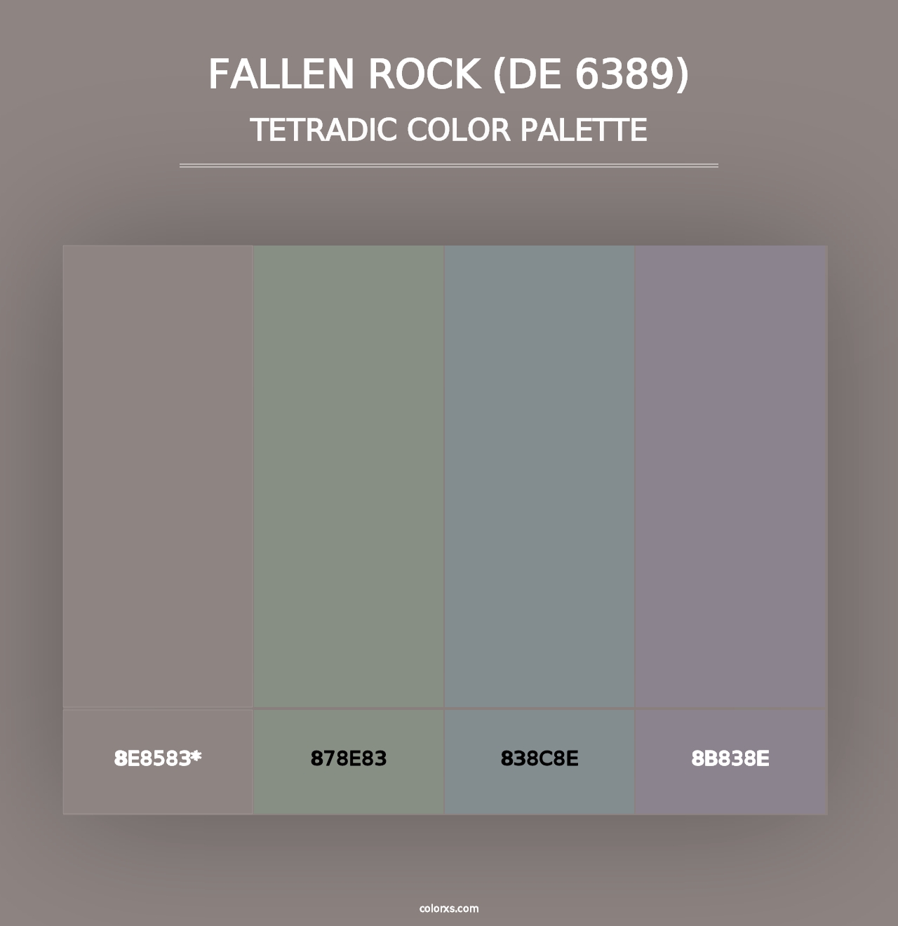 Fallen Rock (DE 6389) - Tetradic Color Palette