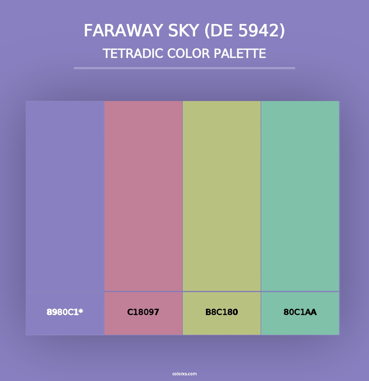 Faraway Sky (DE 5942) - Tetradic Color Palette