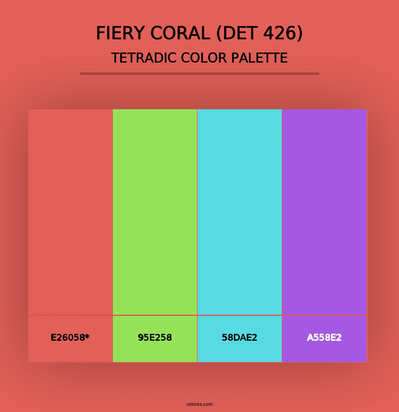 Fiery Coral (DET 426) - Tetradic Color Palette