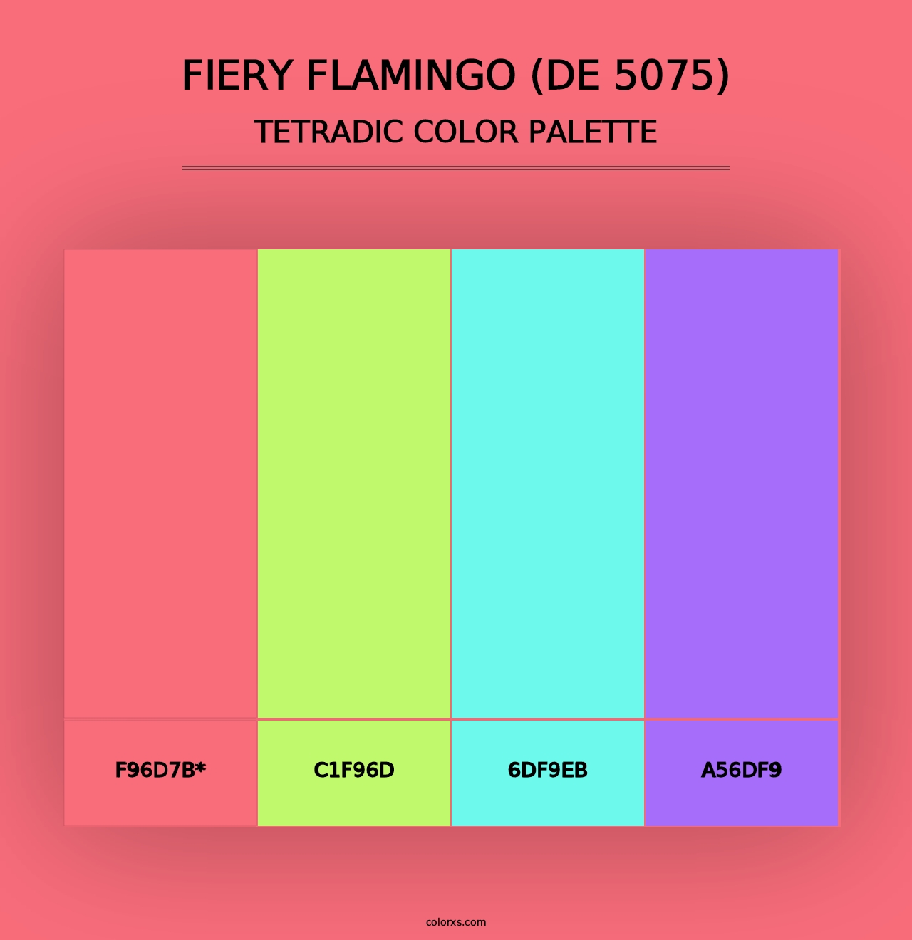 Fiery Flamingo (DE 5075) - Tetradic Color Palette