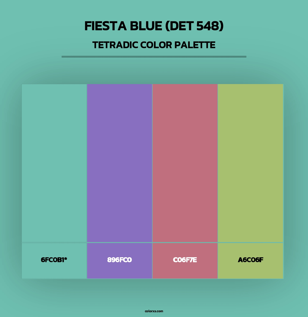 Fiesta Blue (DET 548) - Tetradic Color Palette