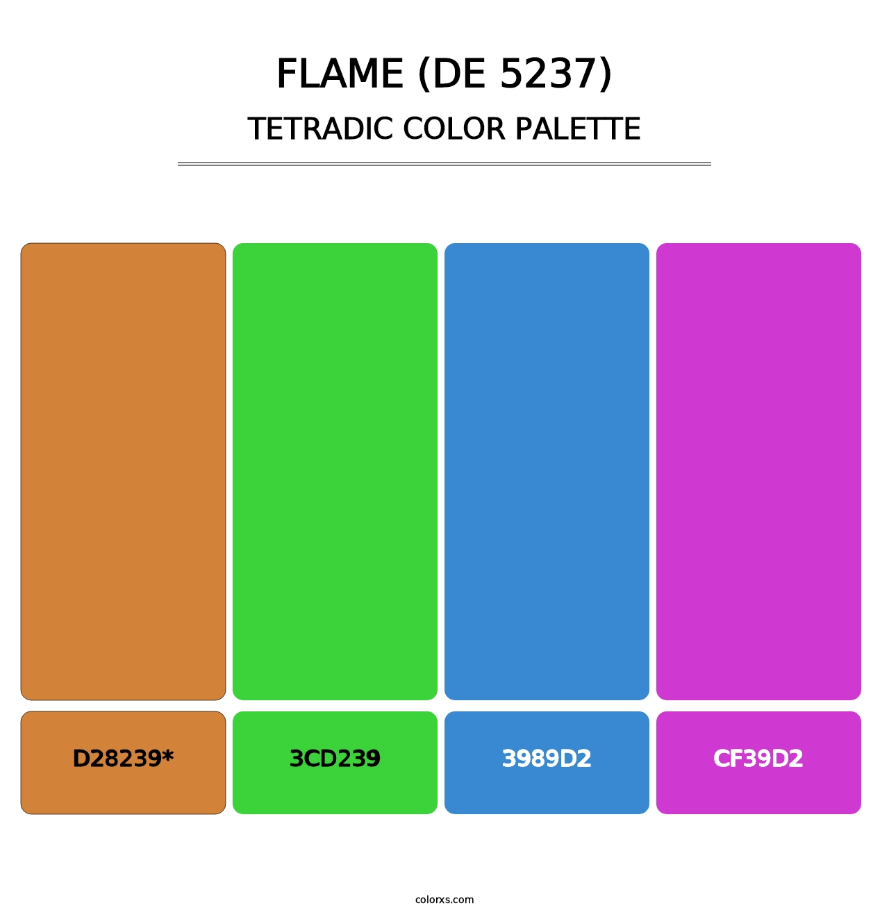 Flame (DE 5237) - Tetradic Color Palette