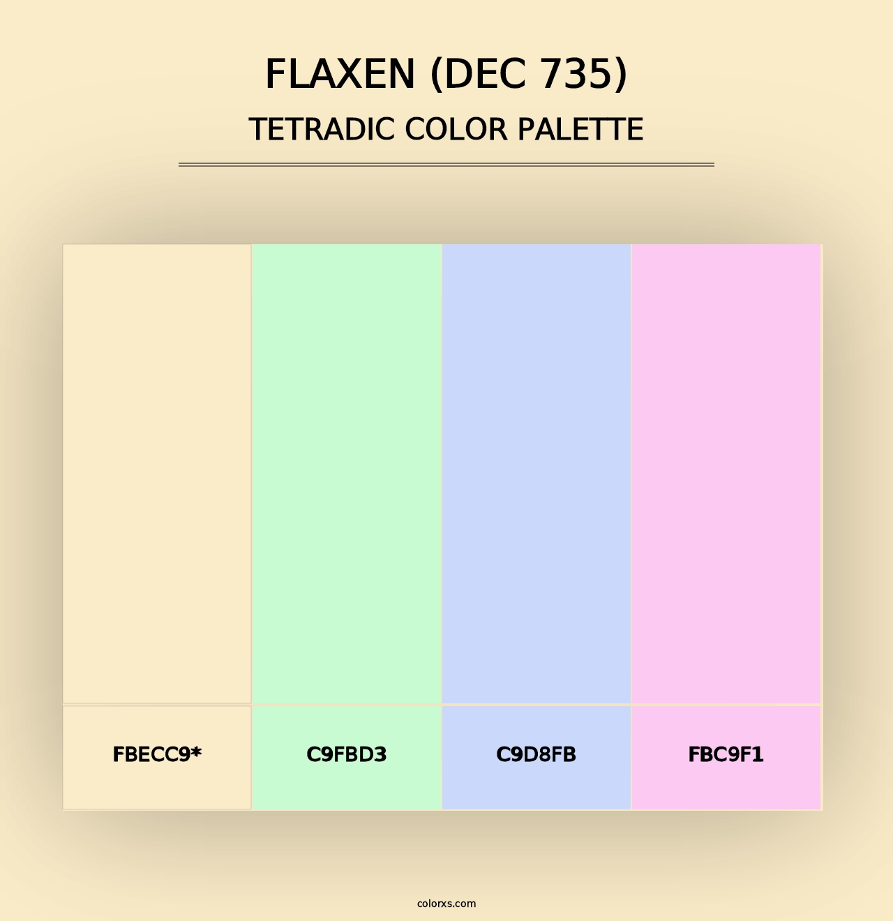 Flaxen (DEC 735) - Tetradic Color Palette