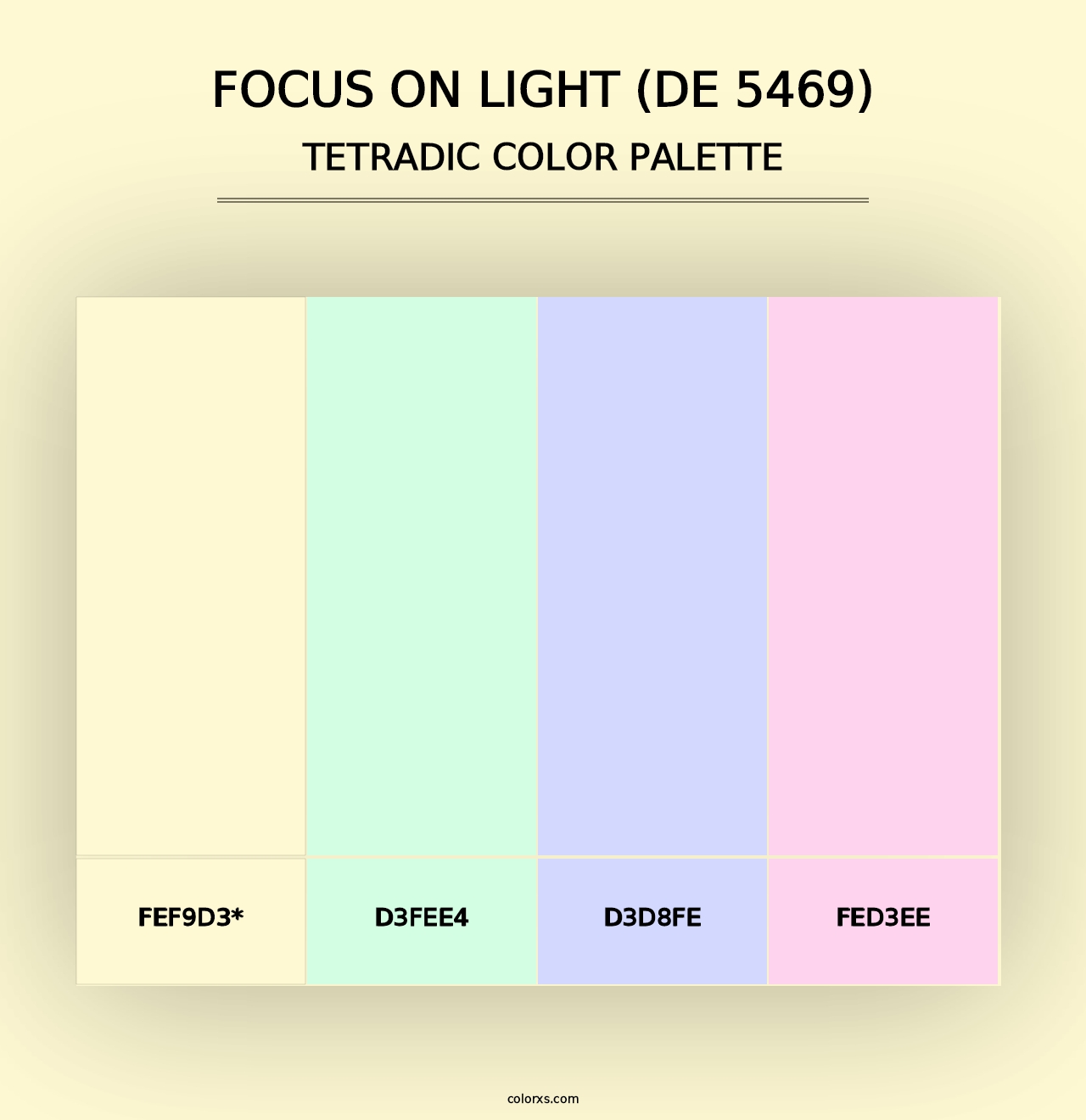 Focus on Light (DE 5469) - Tetradic Color Palette