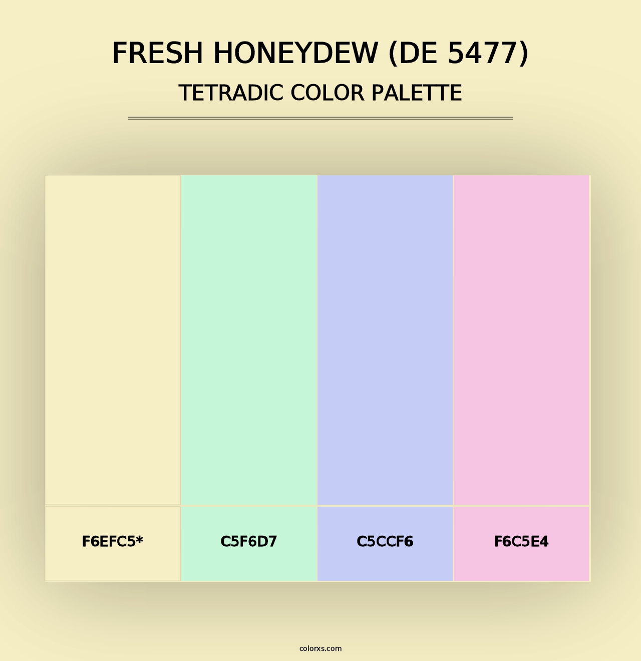 Fresh Honeydew (DE 5477) - Tetradic Color Palette