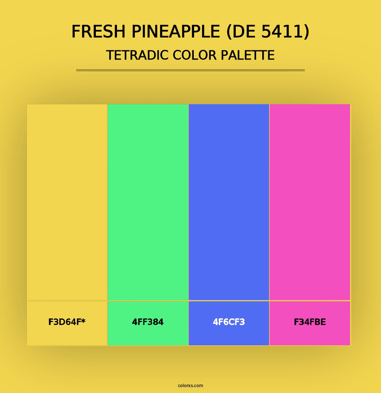 Fresh Pineapple (DE 5411) - Tetradic Color Palette