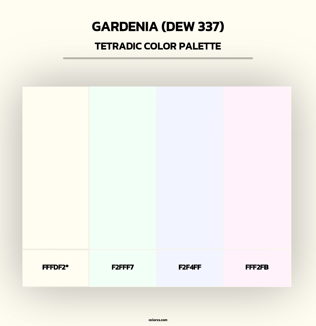 Gardenia (DEW 337) - Tetradic Color Palette