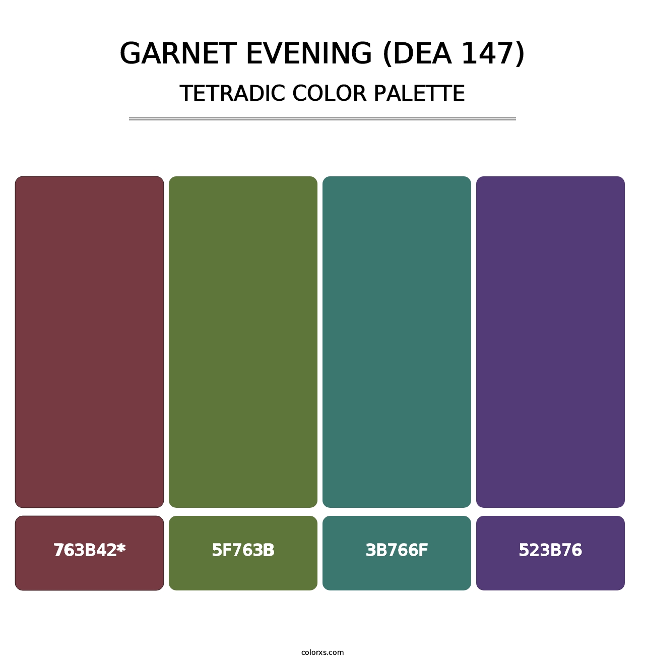 Garnet Evening (DEA 147) - Tetradic Color Palette