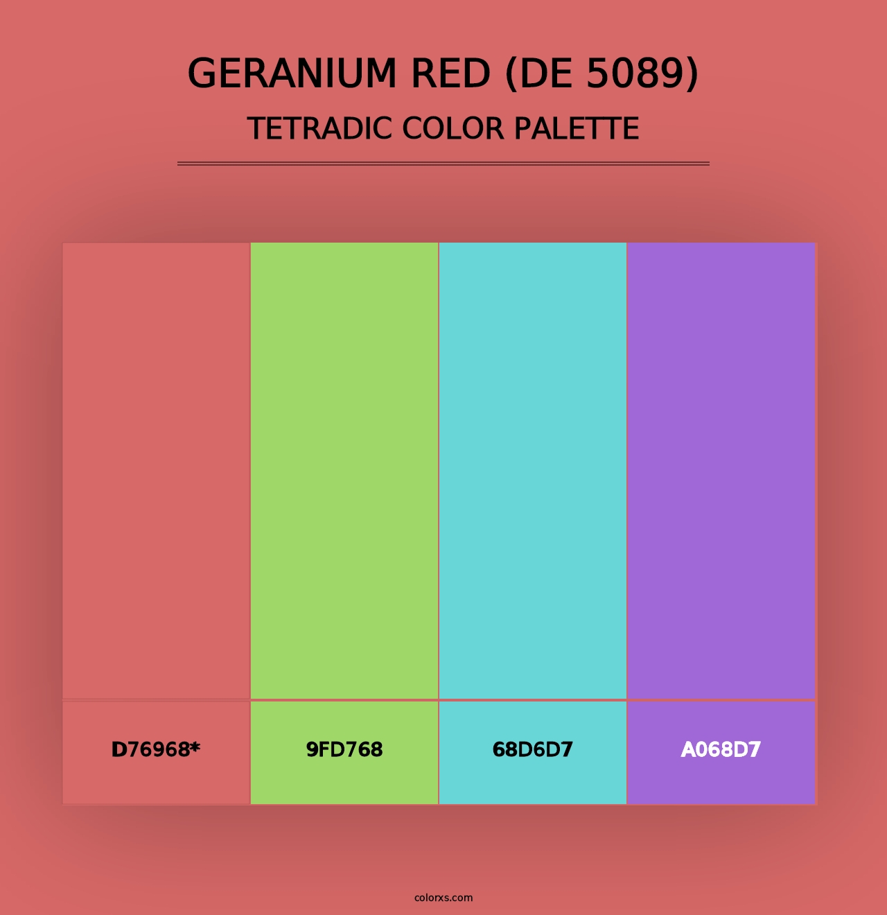 Geranium Red (DE 5089) - Tetradic Color Palette