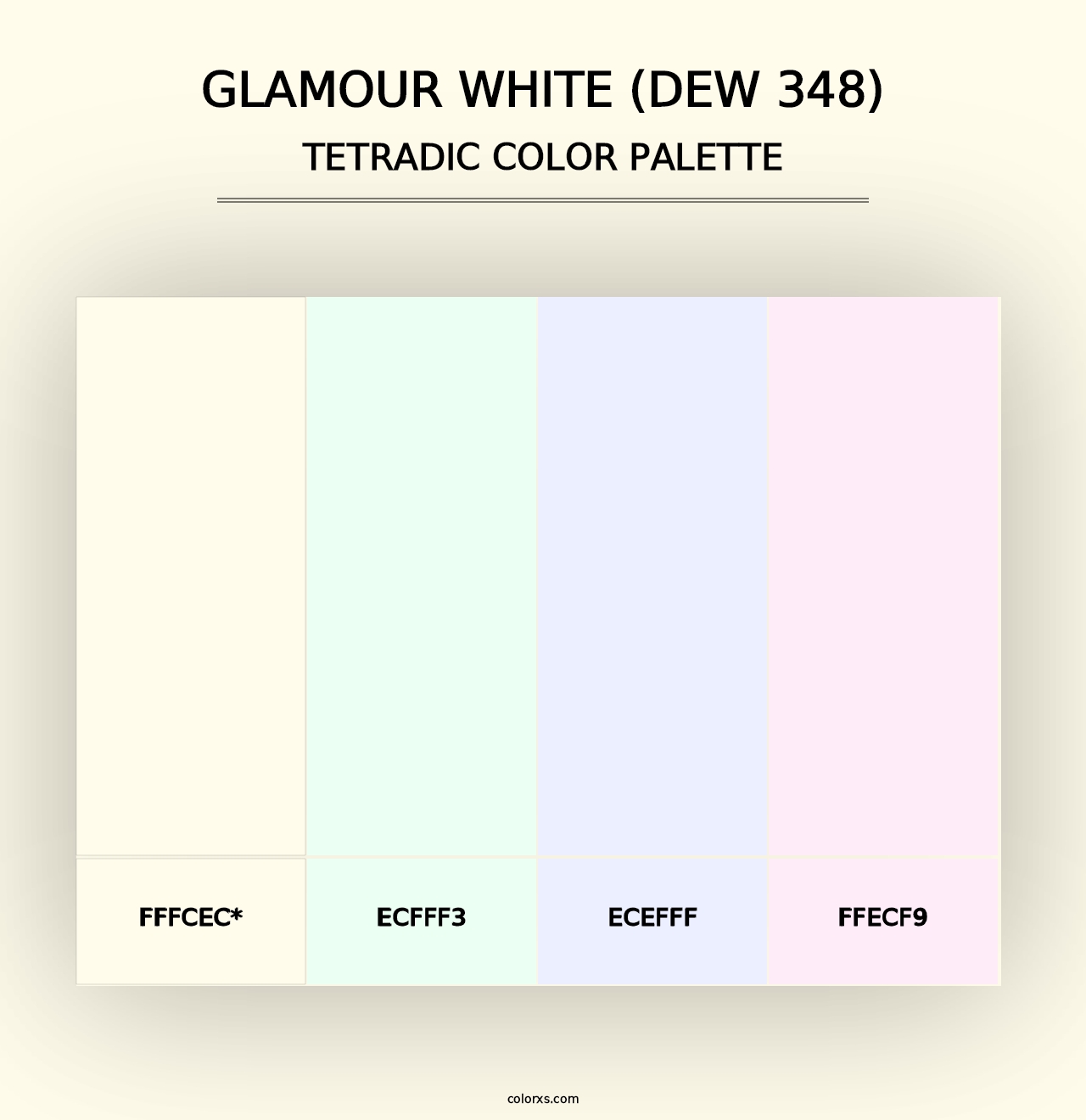 Glamour White (DEW 348) - Tetradic Color Palette