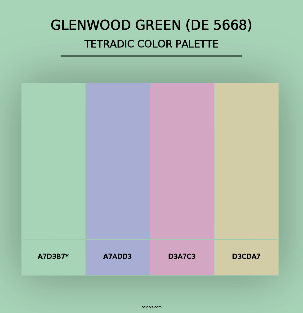 Glenwood Green (DE 5668) - Tetradic Color Palette